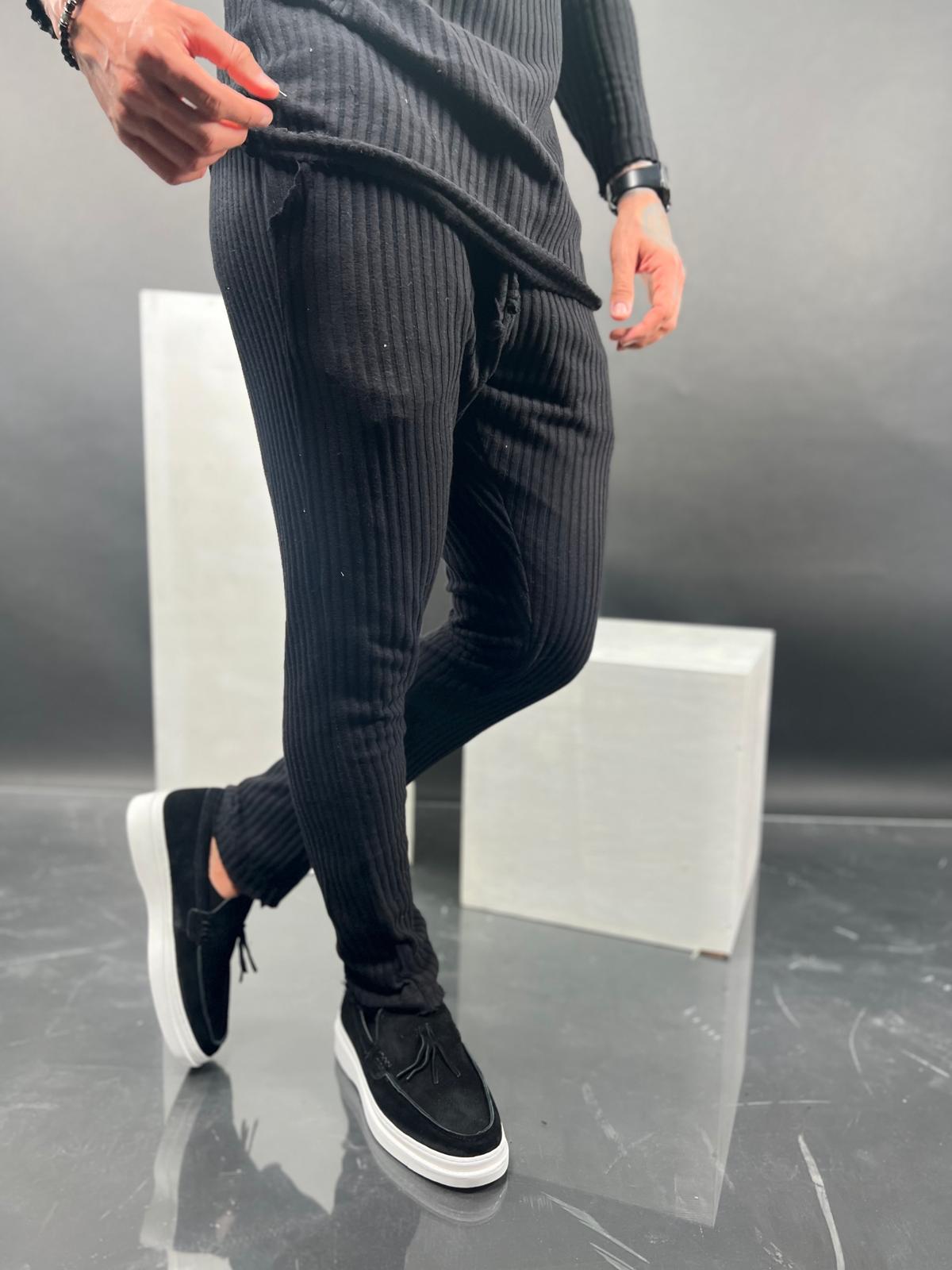 Long striped linen pants, recommended to order one size up.