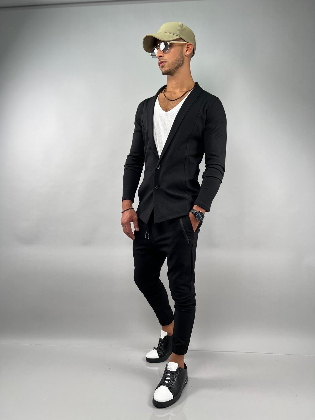 Jersey Lycra Joggers with Zipper Accents JS-692