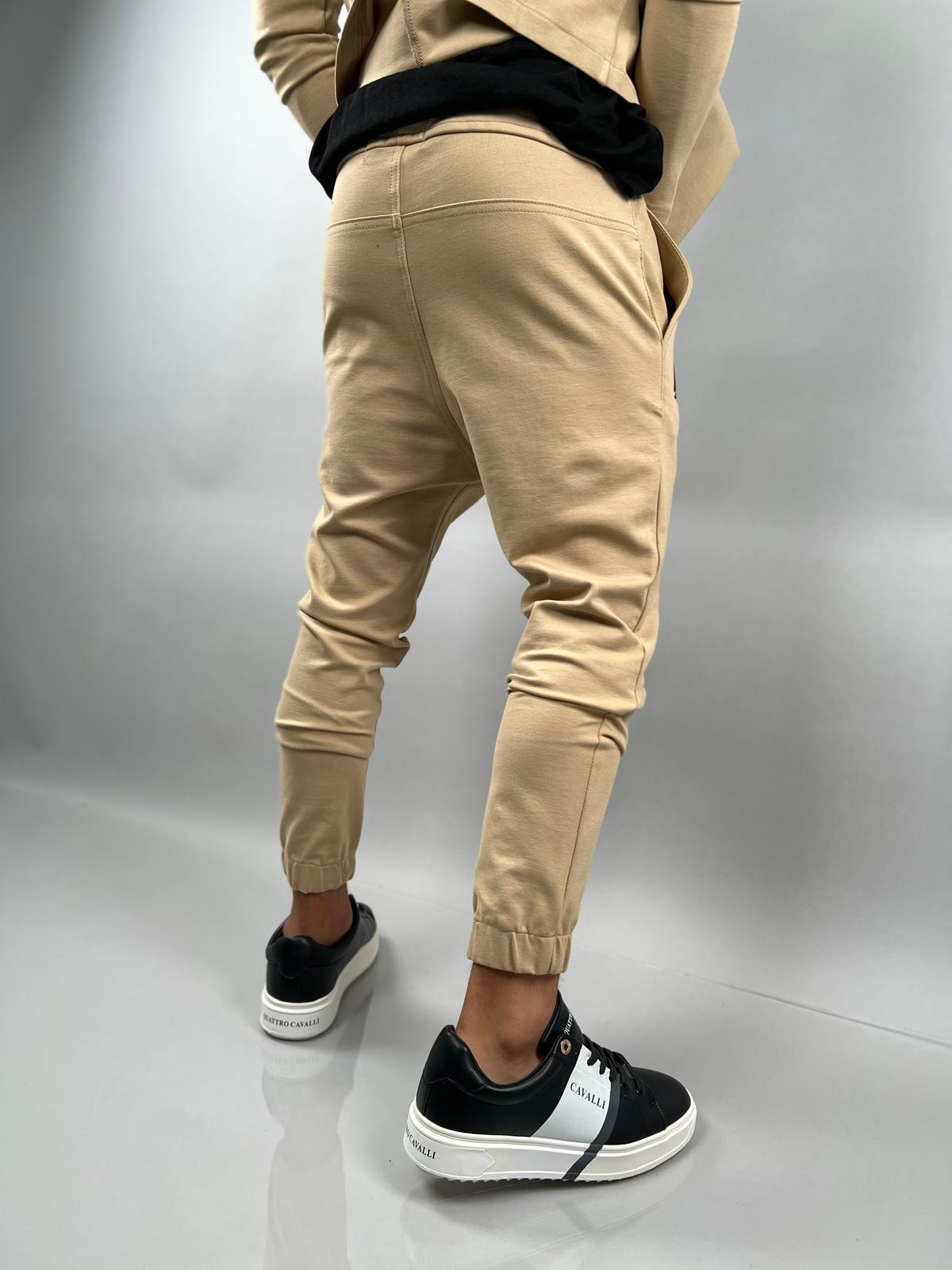 Jersey Lycra Joggers with Zipper Accents JS-692