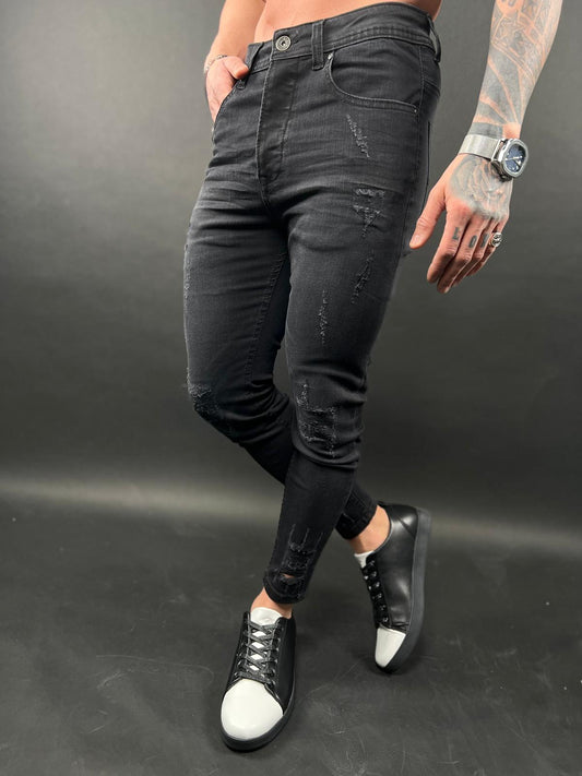 Black Distressed Skinny Jeans – S-208