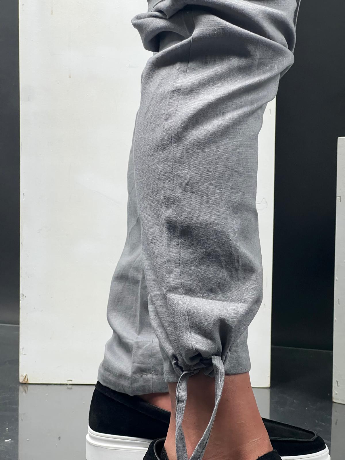 Mens Linen Cargo Pants