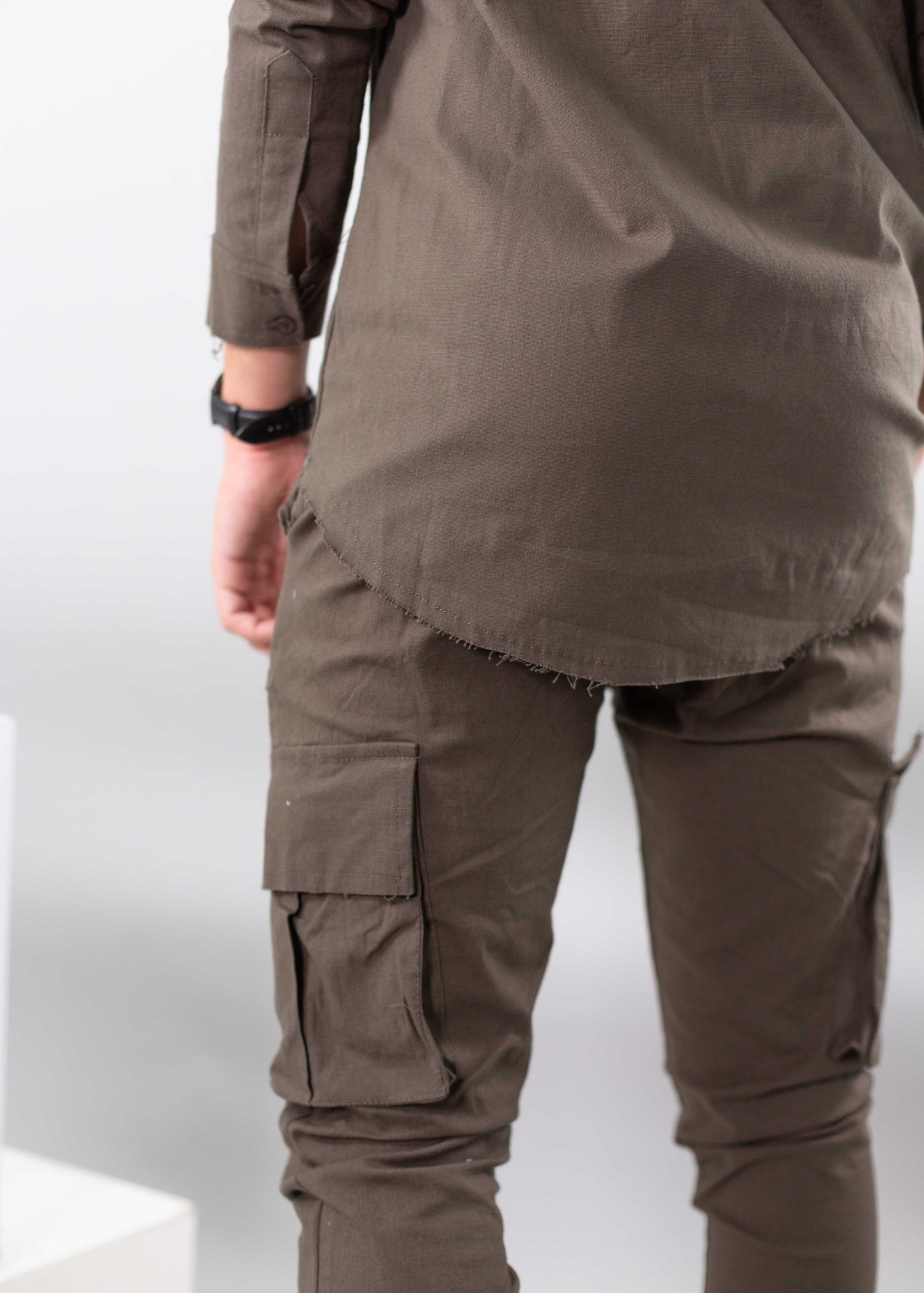 Linen Lycra Chinese Half-Button Shirt – Oversized & Stylish