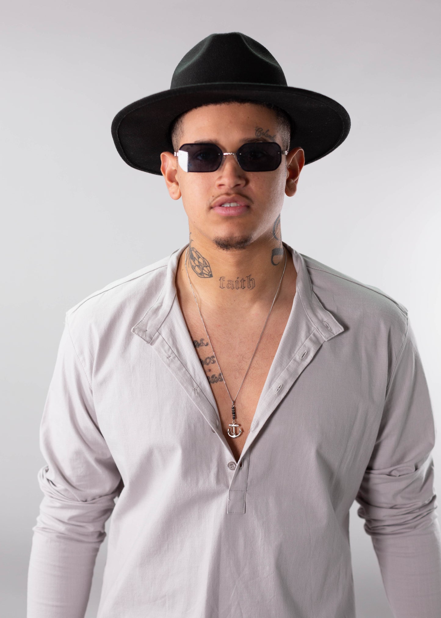 Linen Lycra Chinese Half-Button Shirt – Oversized & Stylish