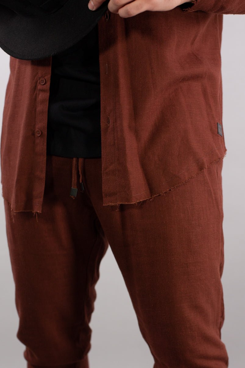 Linen Button-Up Shirt with Long Sleeves - Ward Collection