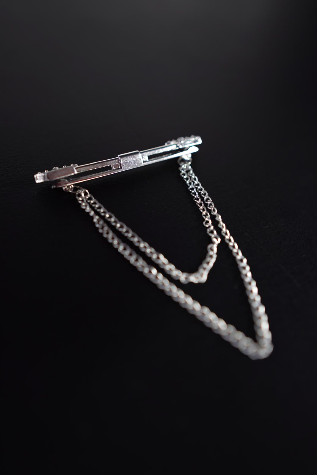 Swag69 Crown Royal Silver Collar Pin & Multi-Chain Accessory