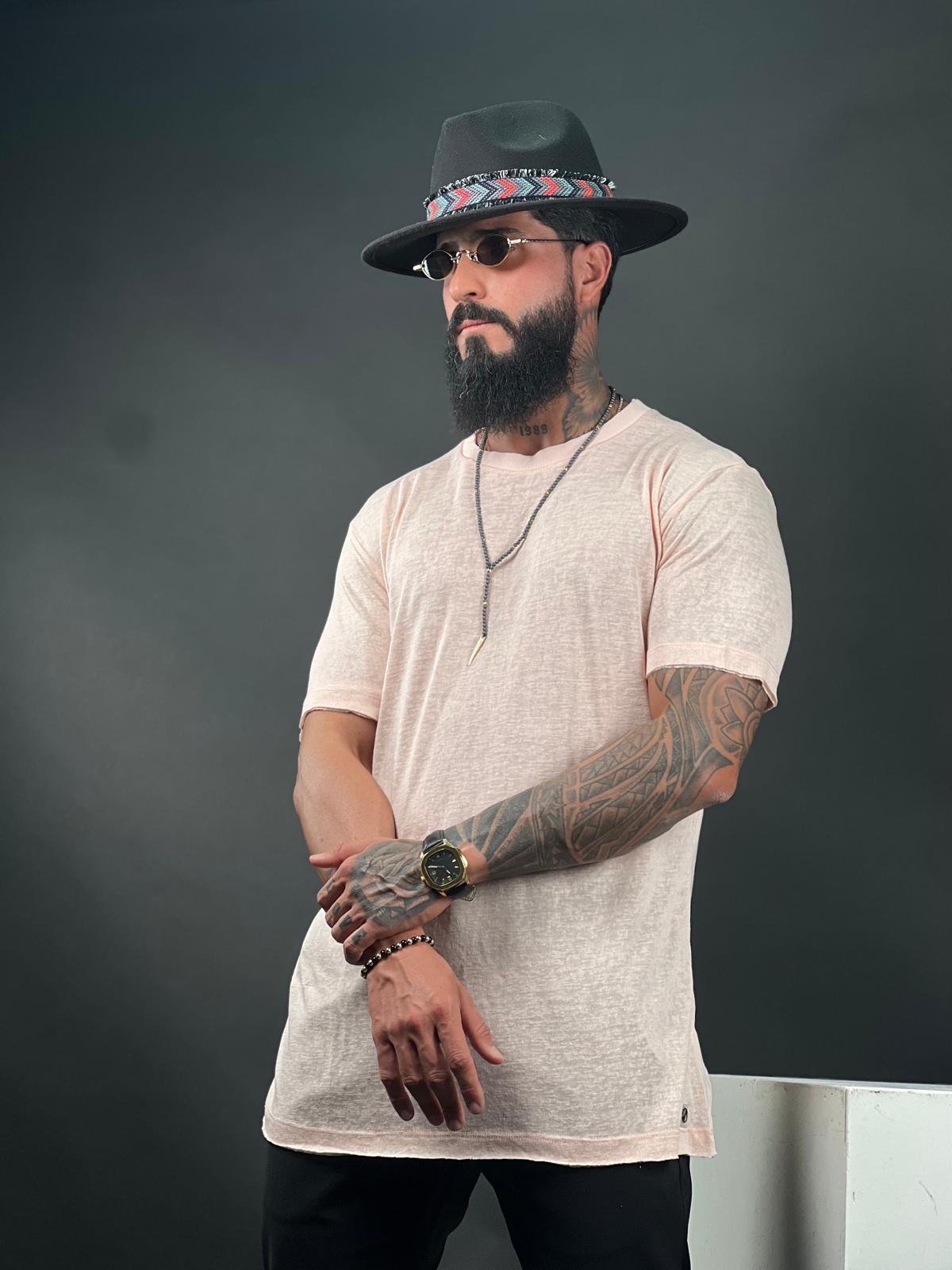 SWAG69 smooth linen shirt with distressed finish, Black and Beige, photo 18