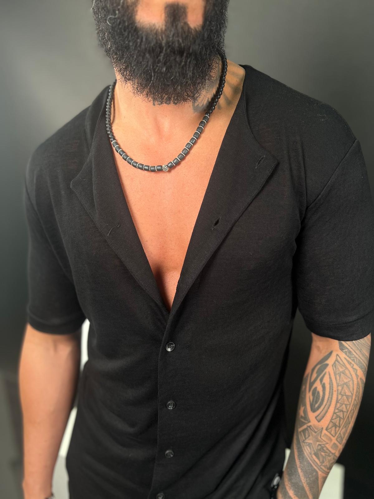 Linen Chinese collar button-up shirt-Mielo Collection