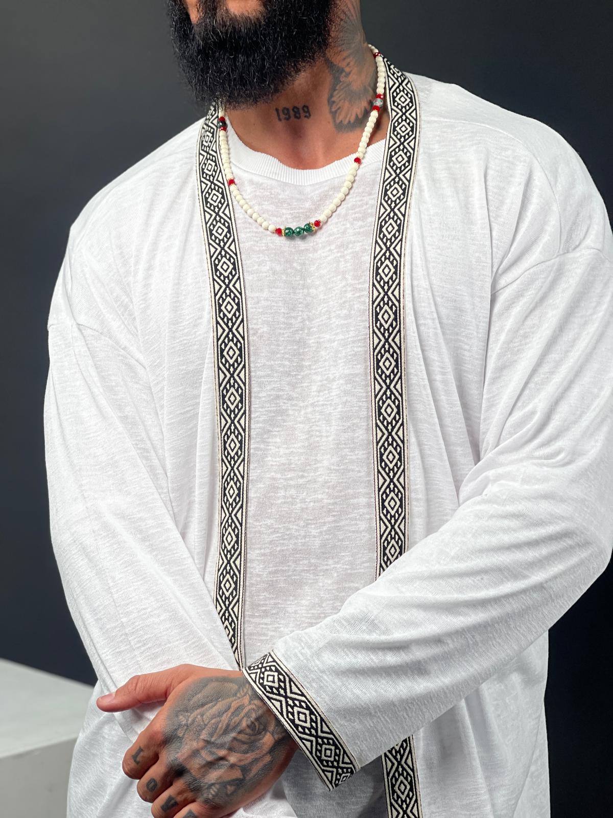 Stylish Linen Kimono with Designer Tie-Mielo Collection