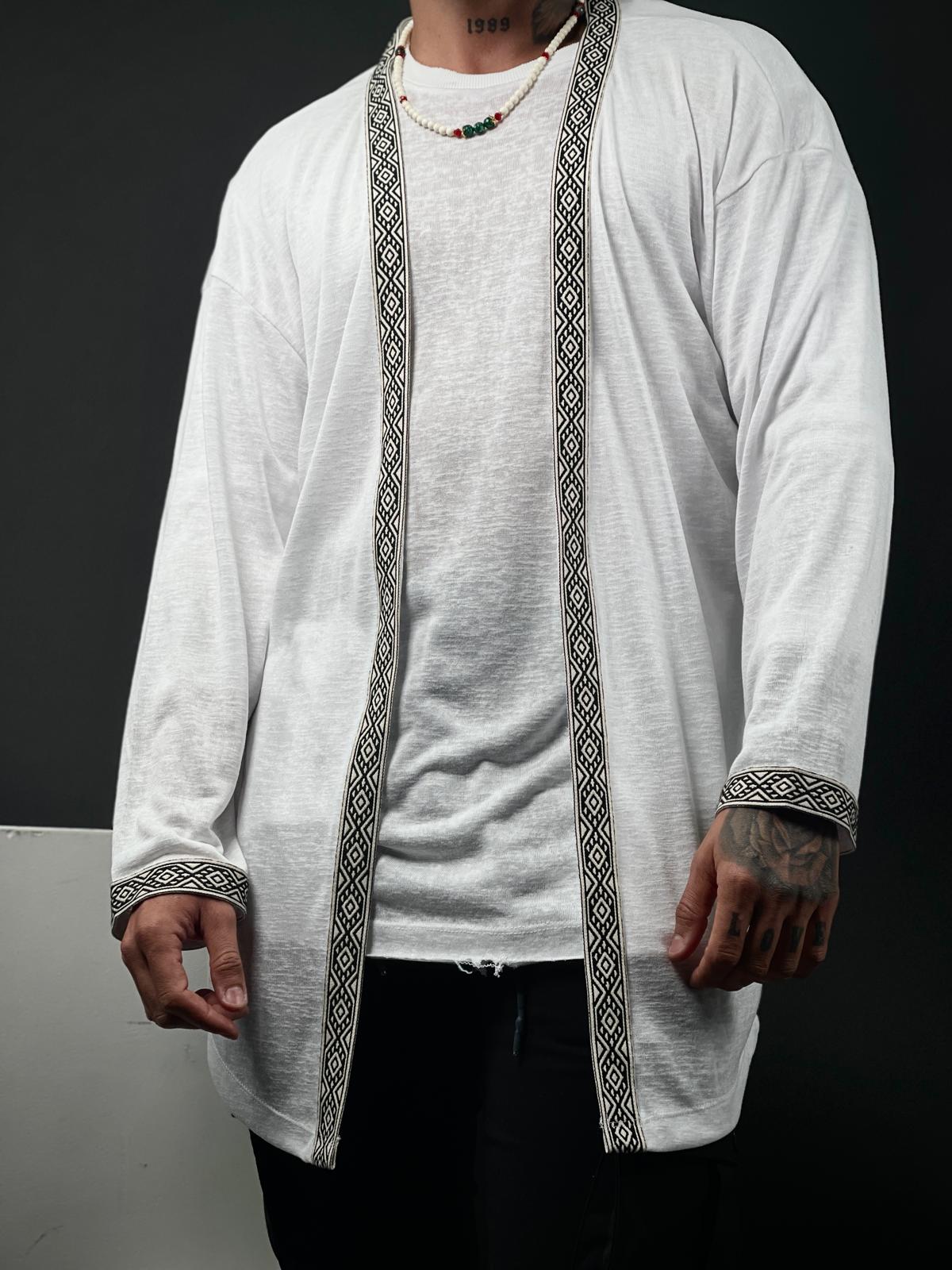 Stylish Linen Kimono with Designer Tie-Mielo Collection