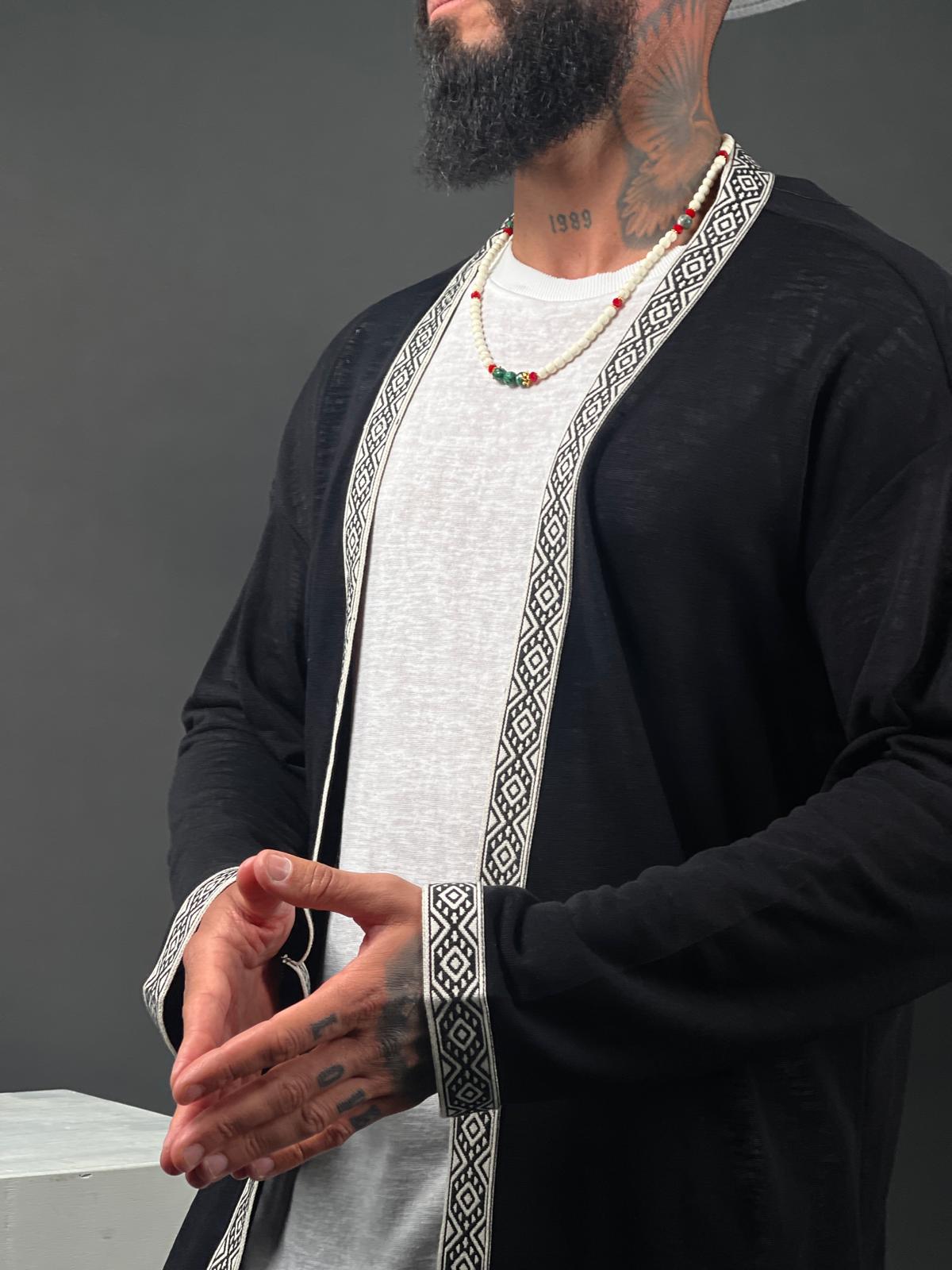 Stylish Linen Kimono with Designer Tie-Mielo Collection