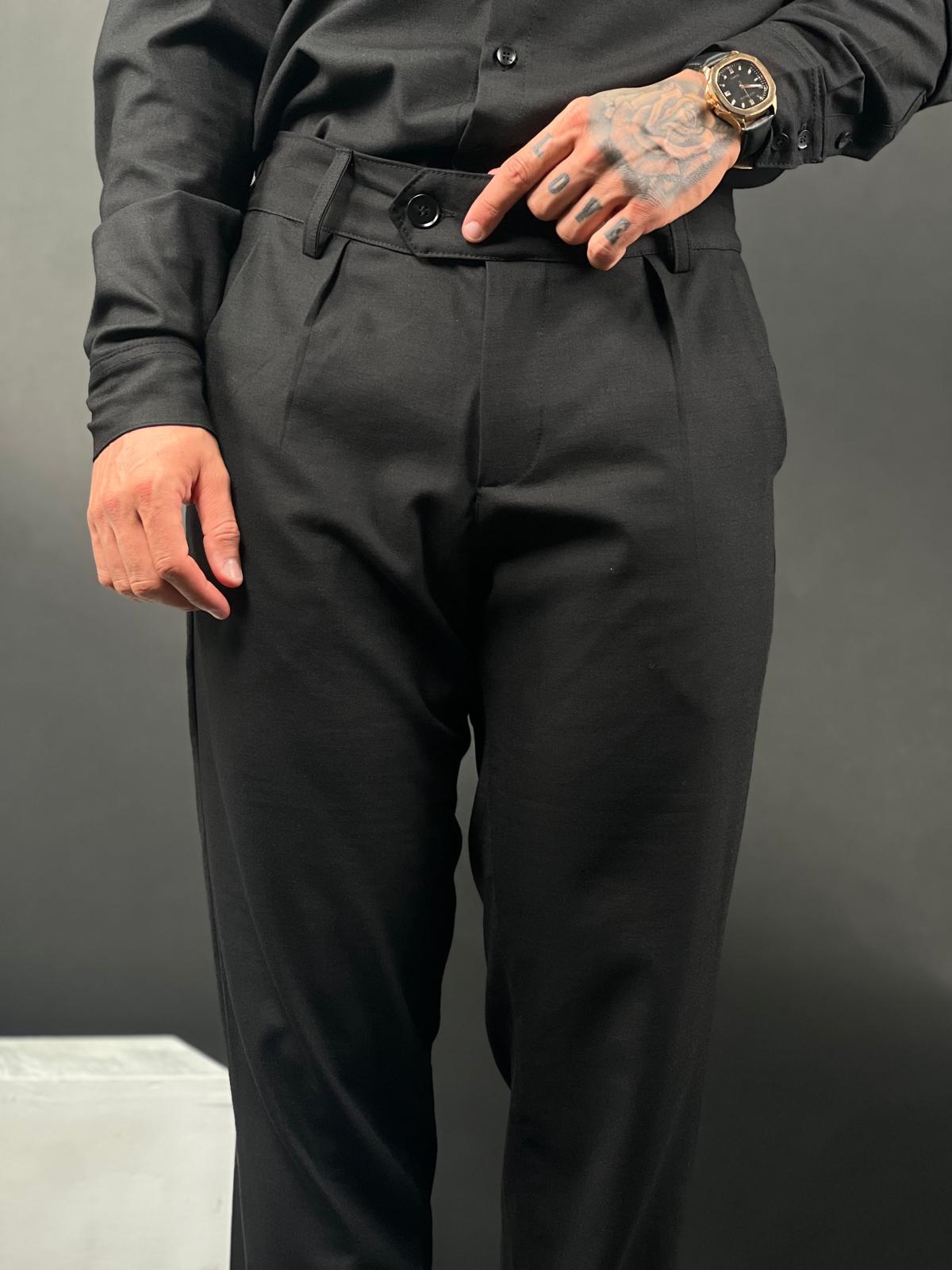 SWAG69 men's straight fit linen pants, pleated front, White/Black/Beige/Gray - photo 7