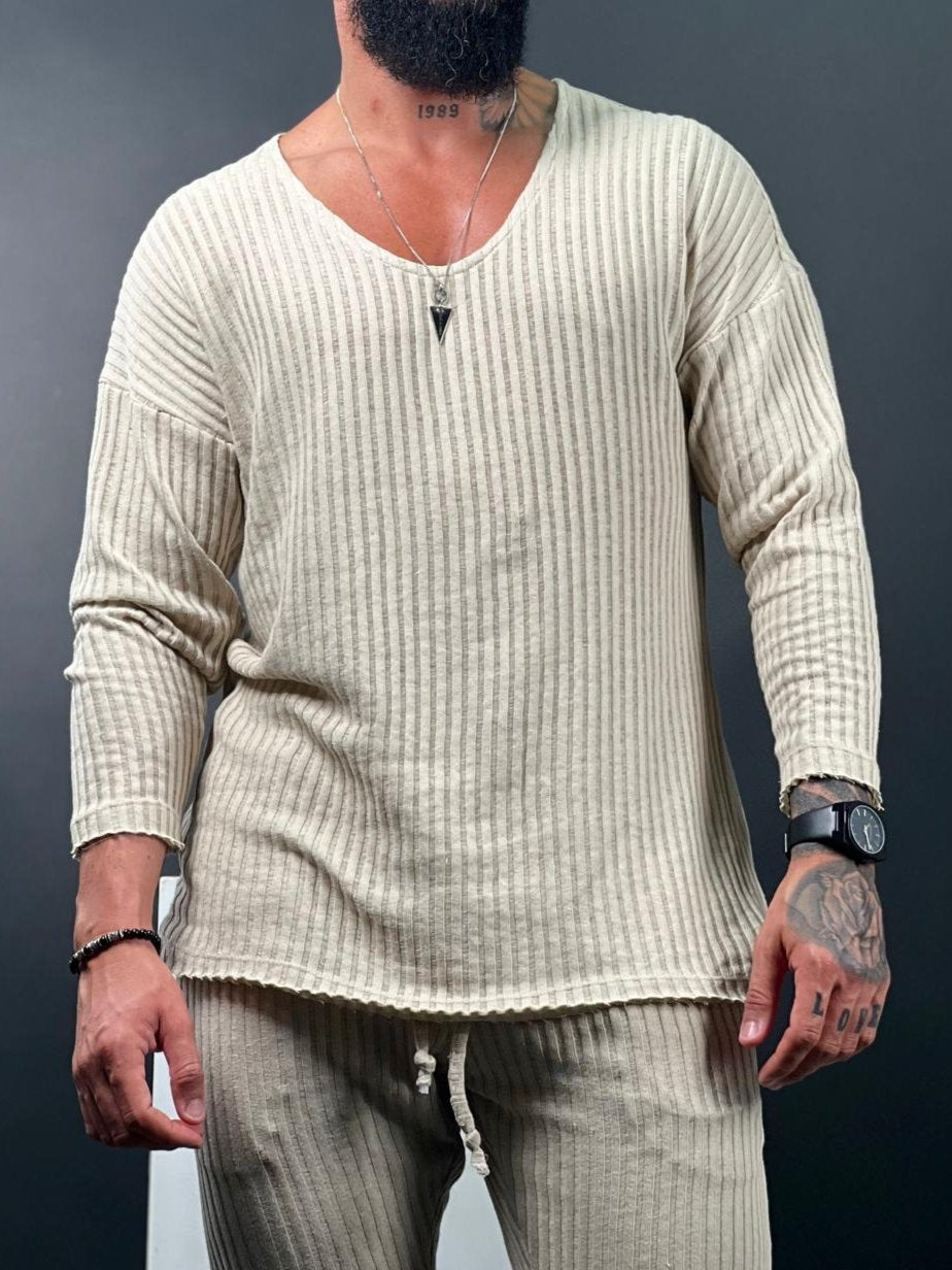 SWAG69 oversized striped linen shirt, open collar, long sleeve, photo 17