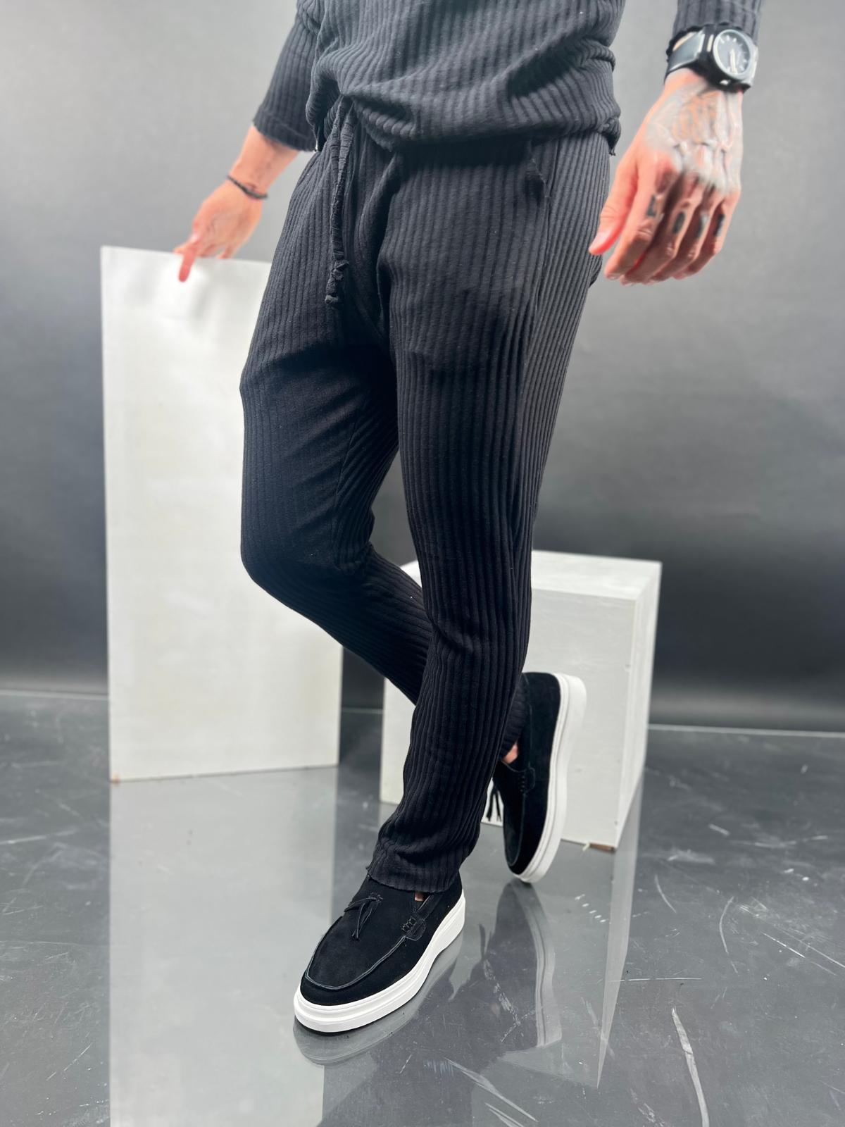 Long striped linen pants, recommended to order one size up.