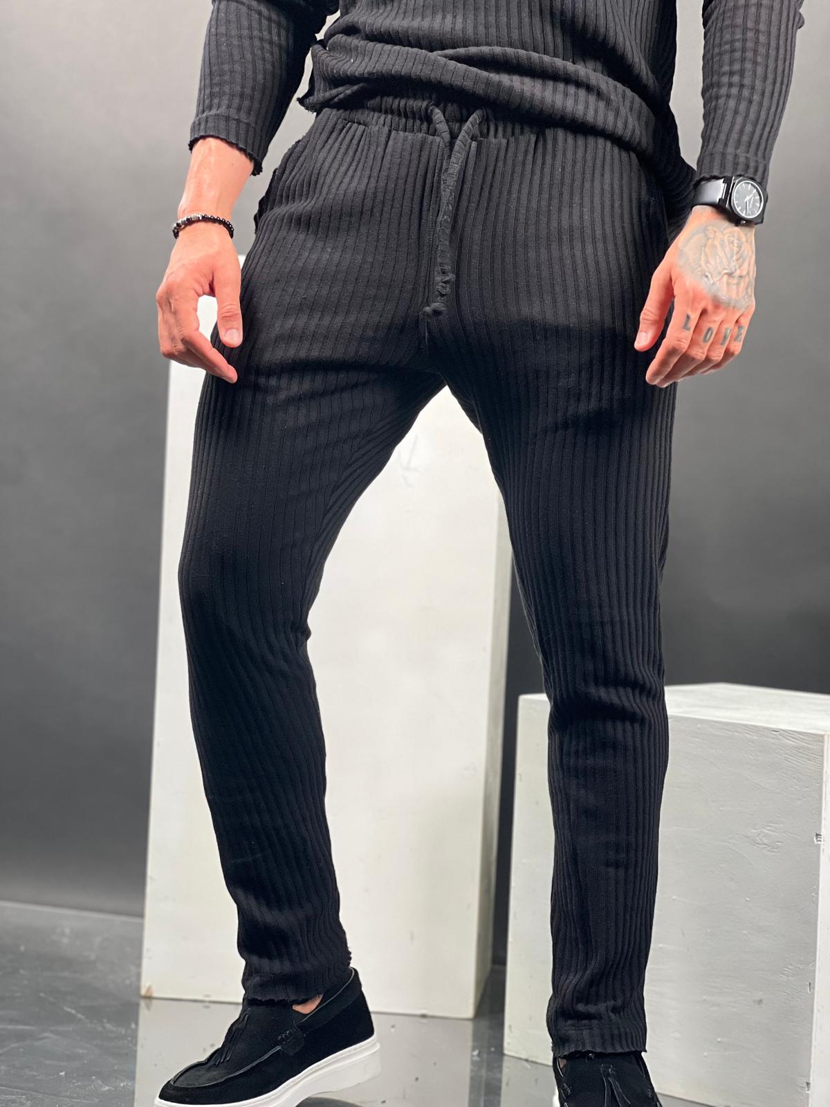 Long striped linen pants, recommended to order one size up.