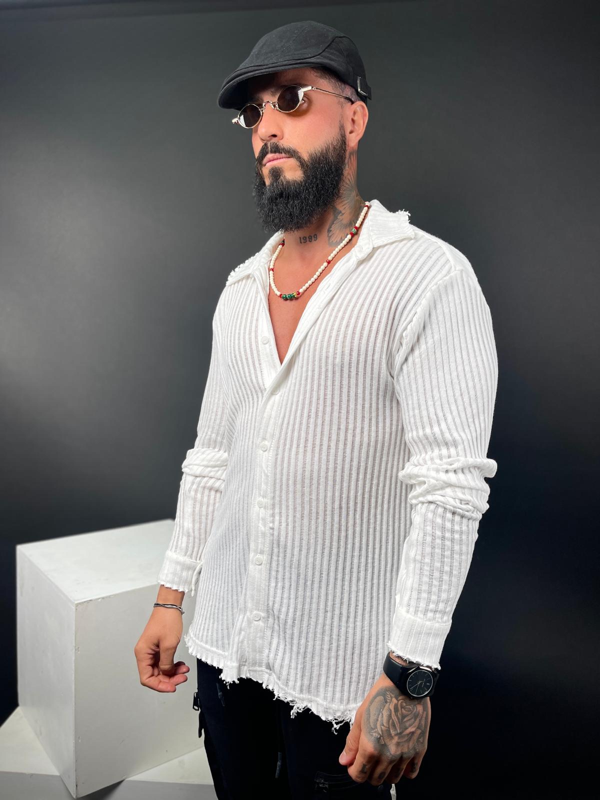 SWAG69 striped linen button-down shirt, long sleeve, photo 11