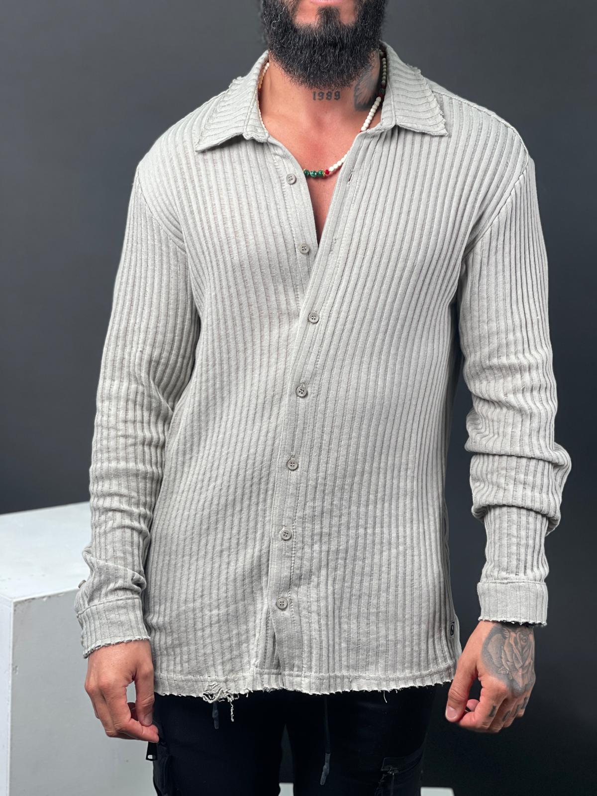 SWAG69 striped linen button-down shirt, long sleeve, photo 6