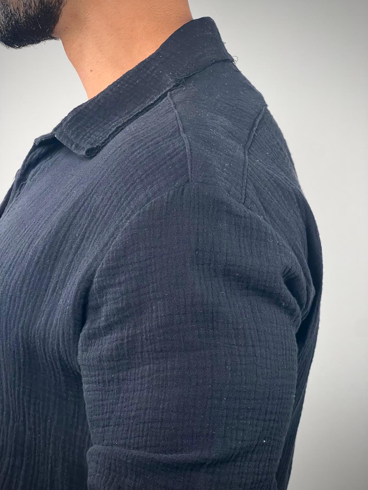Soft linen button-up shirt with long sleeves, Soliton collection