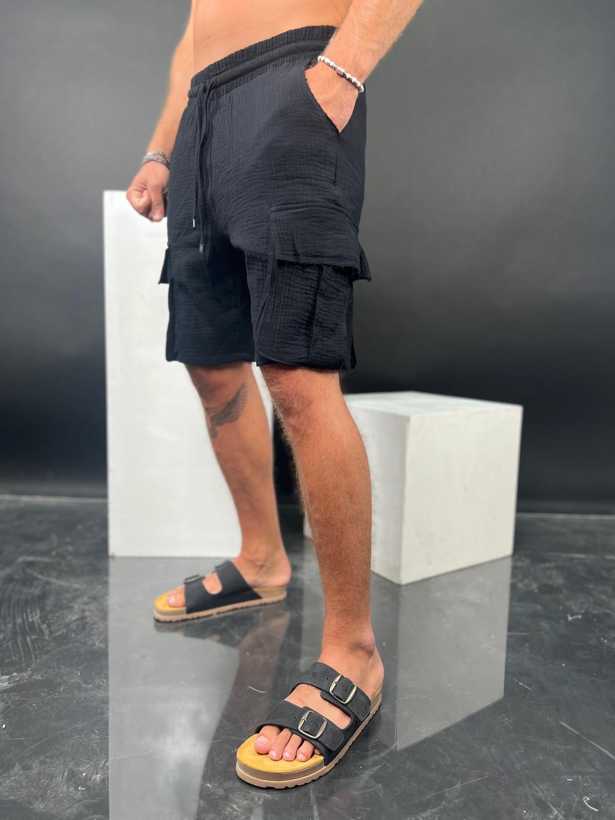 Cargo Short linen for men from the Soliton Collection.
