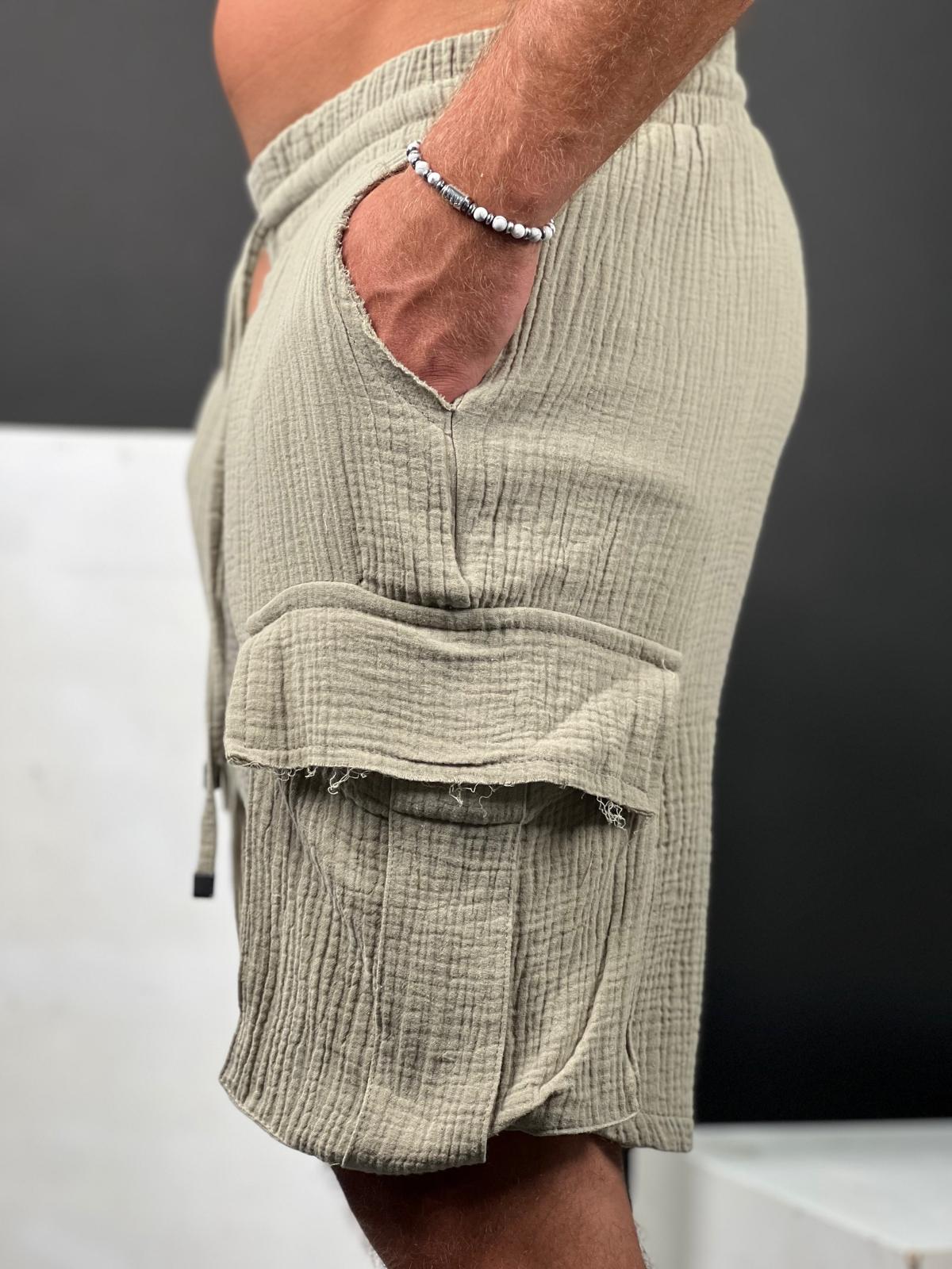 Cargo Short linen for men from the Soliton Collection.