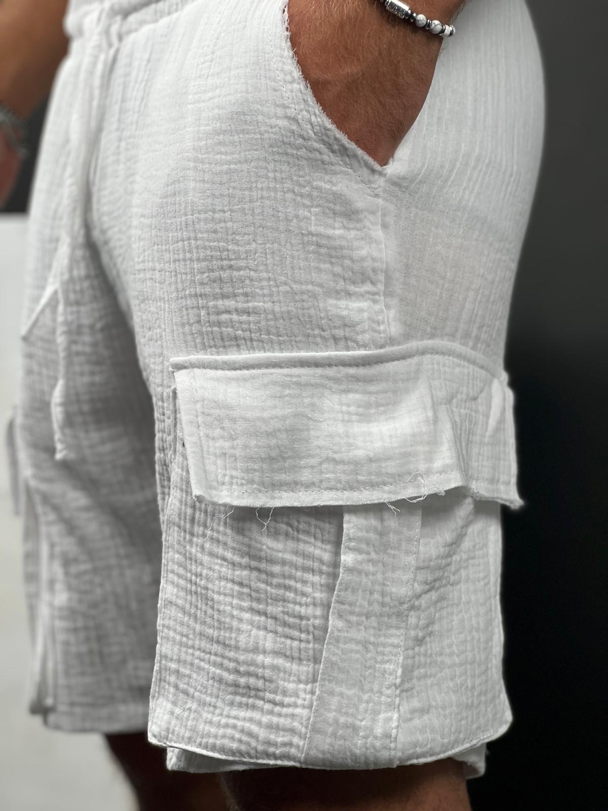 Cargo Short linen for men from the Soliton Collection.