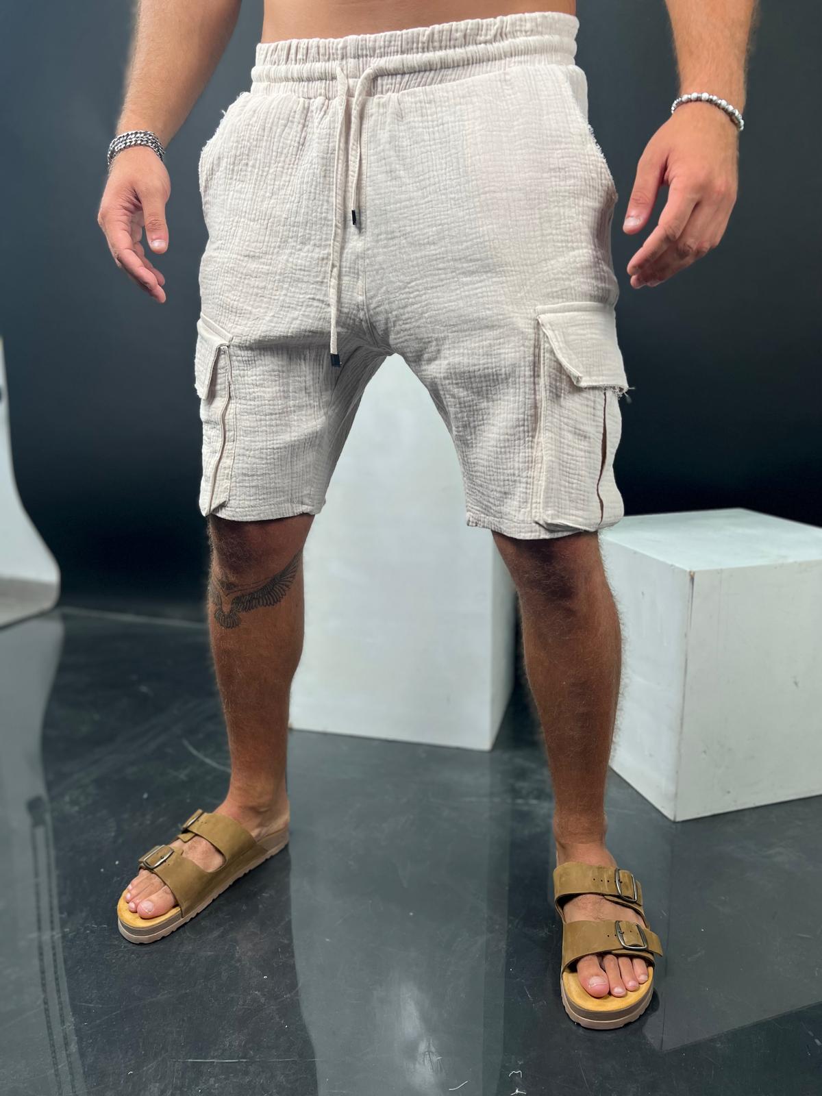 Cargo Short linen for men from the Soliton Collection.