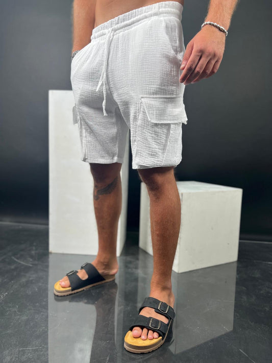 Cargo Short linen for men from the Soliton Collection.