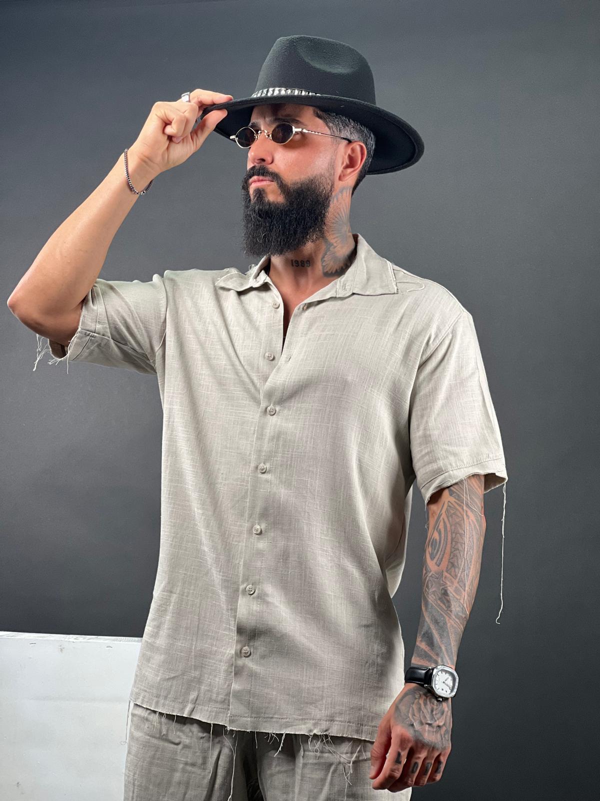 SWAG69 short sleeve linen shirt - breathable relaxed fit