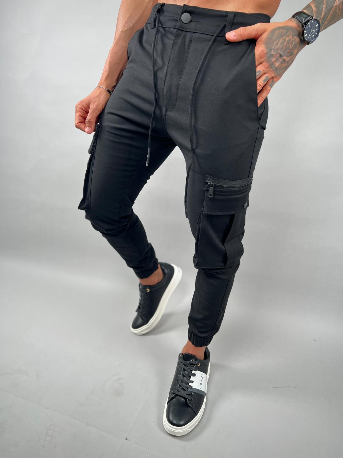 Men's cargo pants made from elegant fabric Model EM-16
