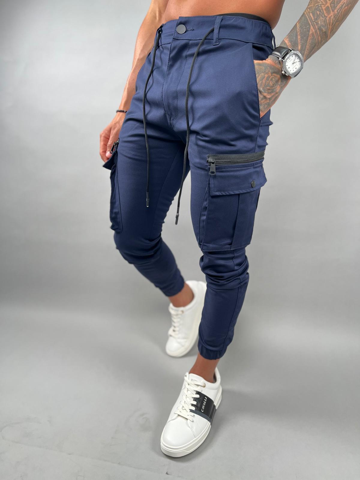 Men's cargo pants made from elegant fabric Model EM-16