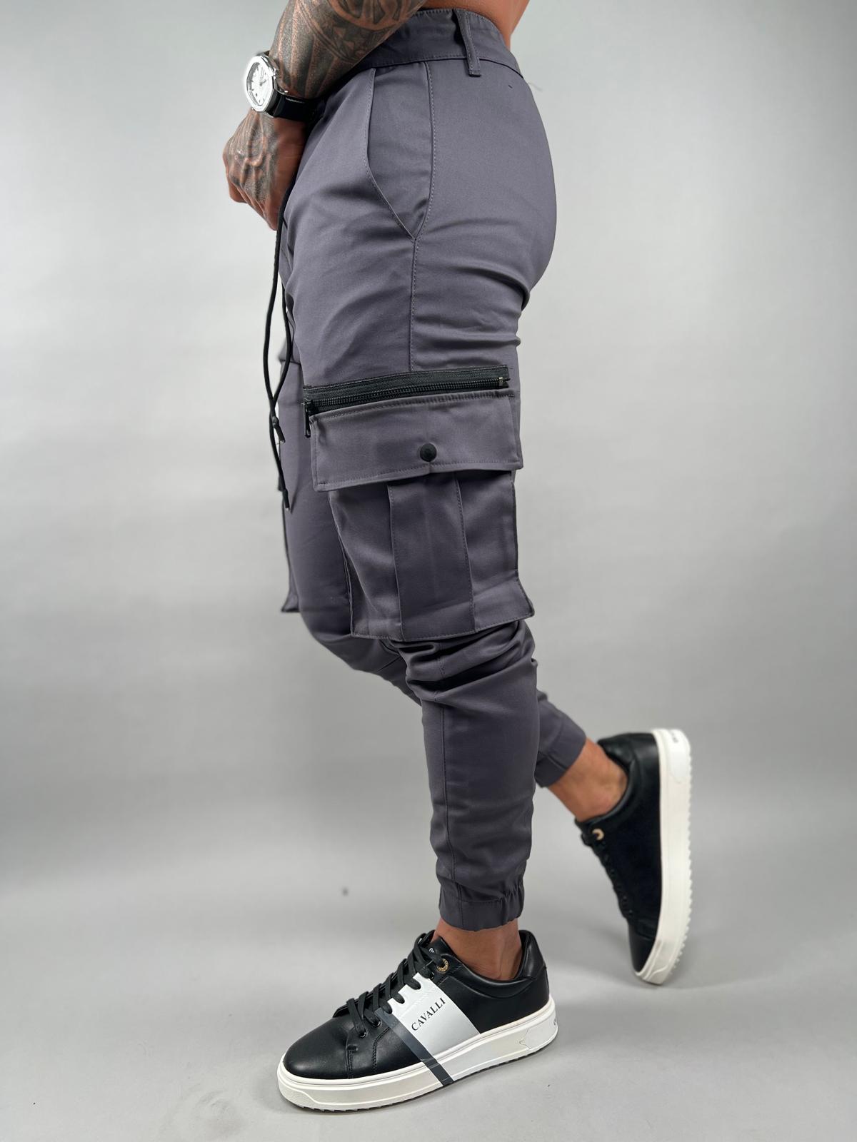 Men's cargo pants made from elegant fabric Model EM-16