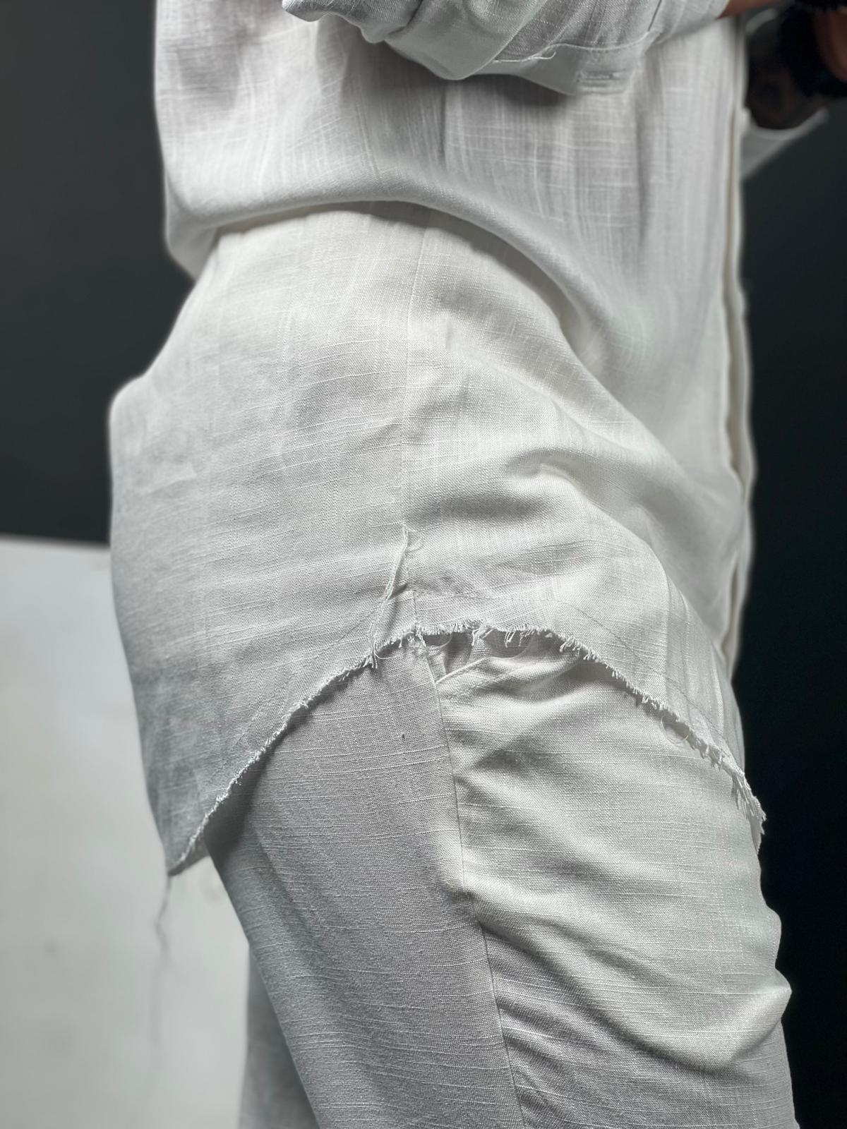 Linen Button-Up Shirt with Long Sleeves - Ward Collection