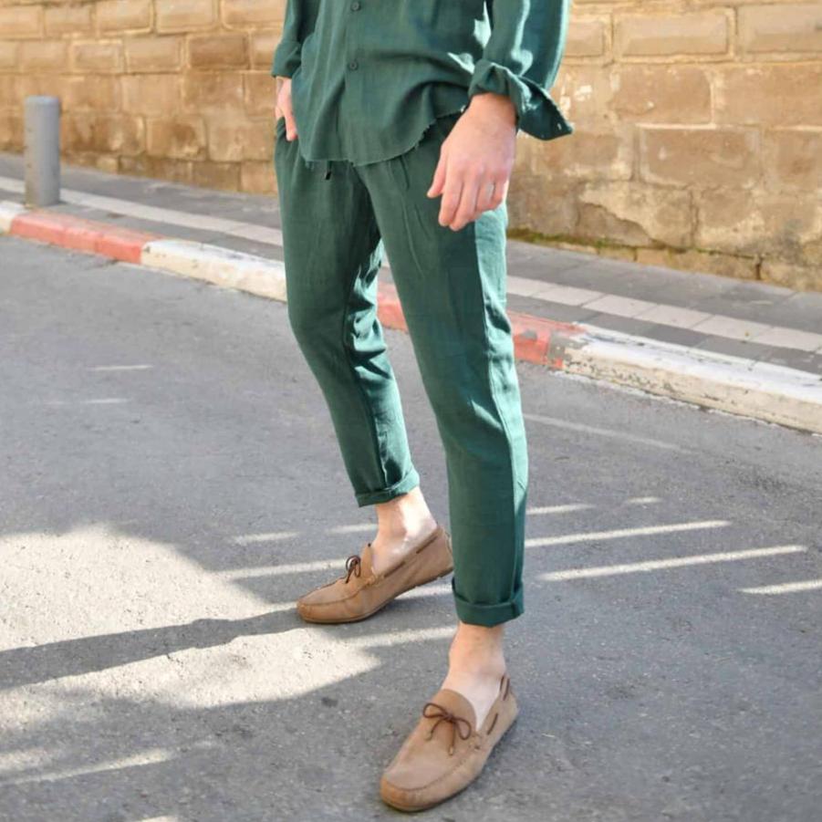 SWAG69 men's linen pants - lightweight drawstring linen trousers