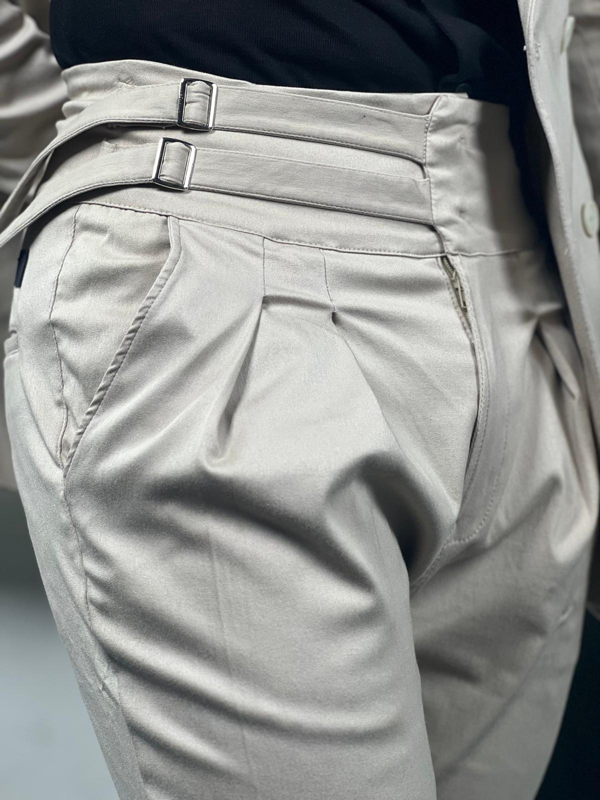 SWAG69 Milano wrap-style high-waist trousers, Black/Beige - photo 2