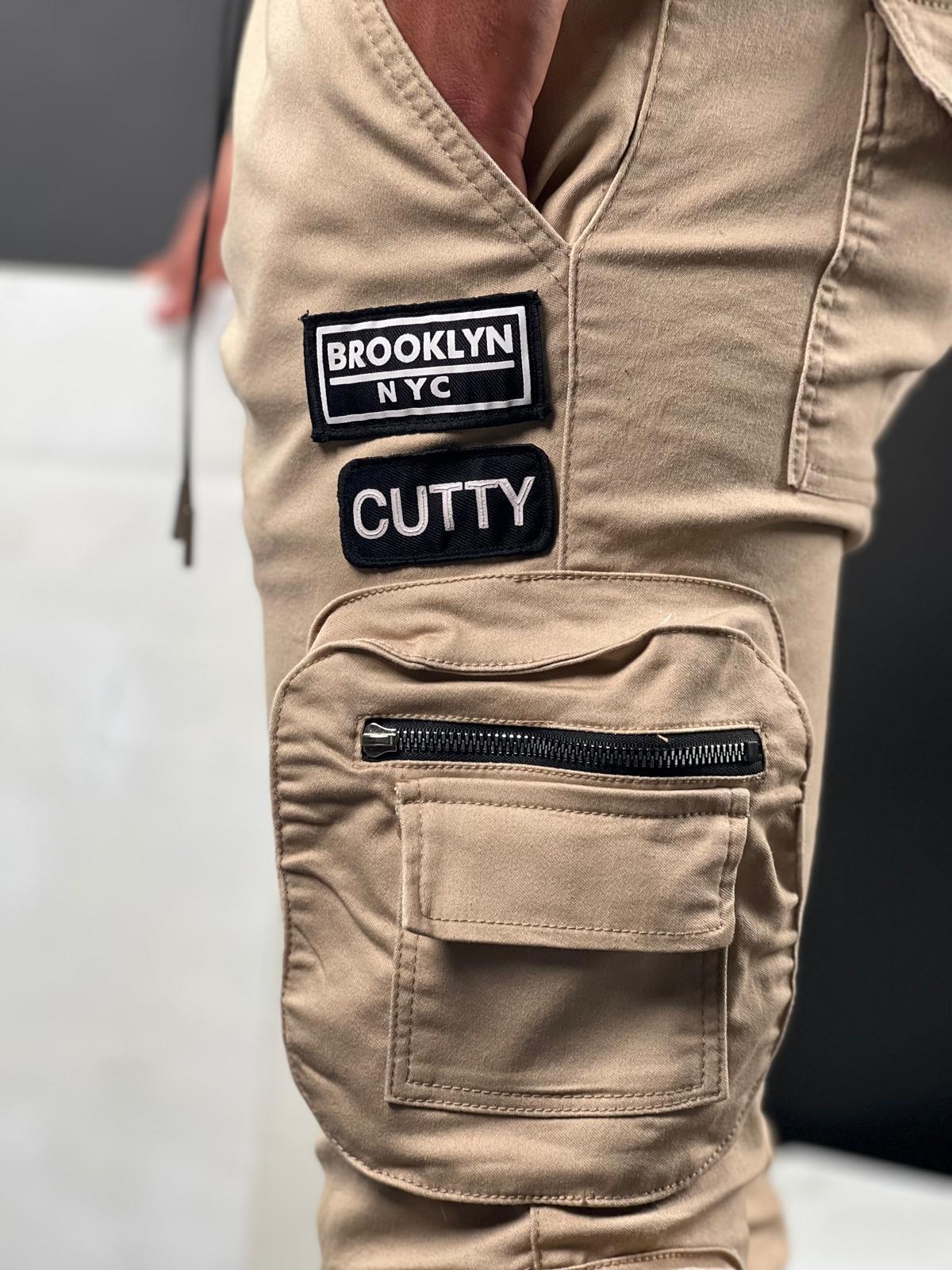 Brooklyn Patch Cargo Pants - Beige BNS-69