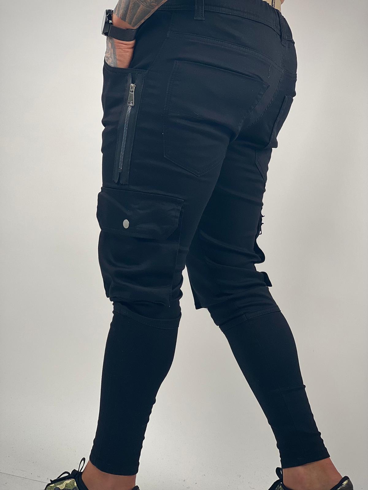 Black Denim Jogger Cargo – EM-15