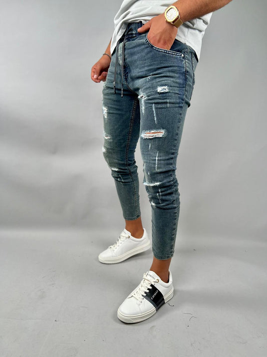 Blue Washed Jogger Jeans – S-218