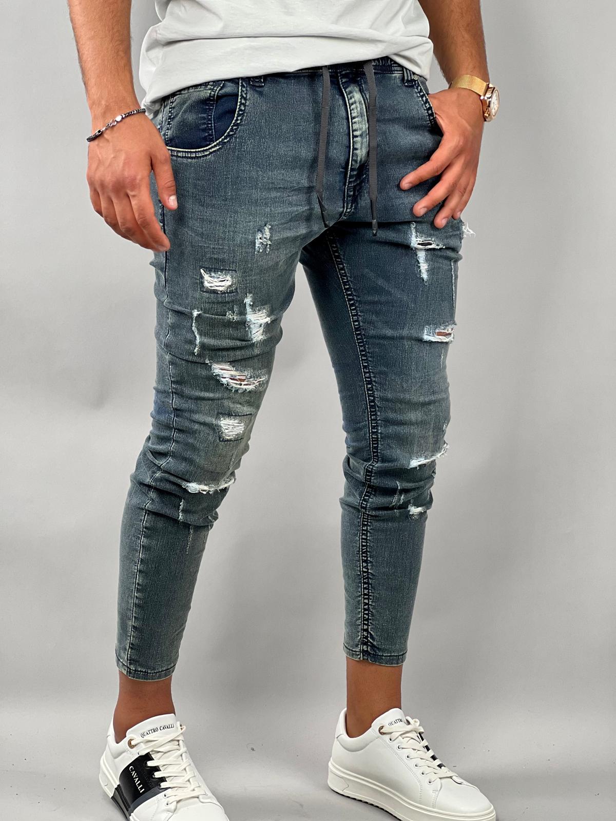 Blue Washed Jogger Jeans – S-218