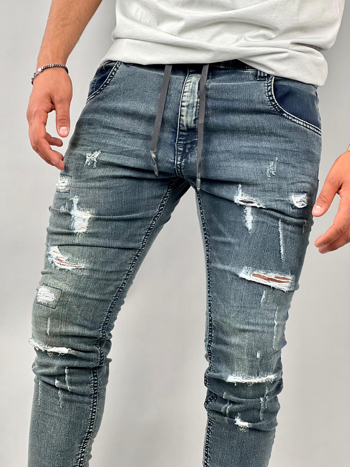 Blue Washed Jogger Jeans – S-218