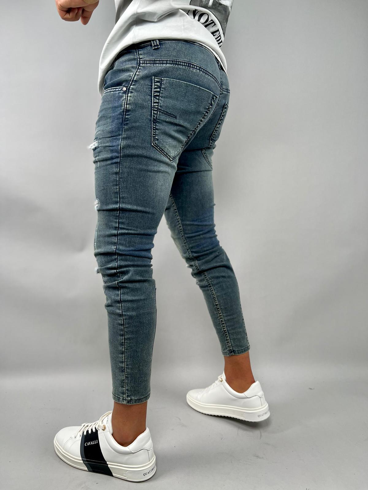 Blue Washed Jogger Jeans – S-218