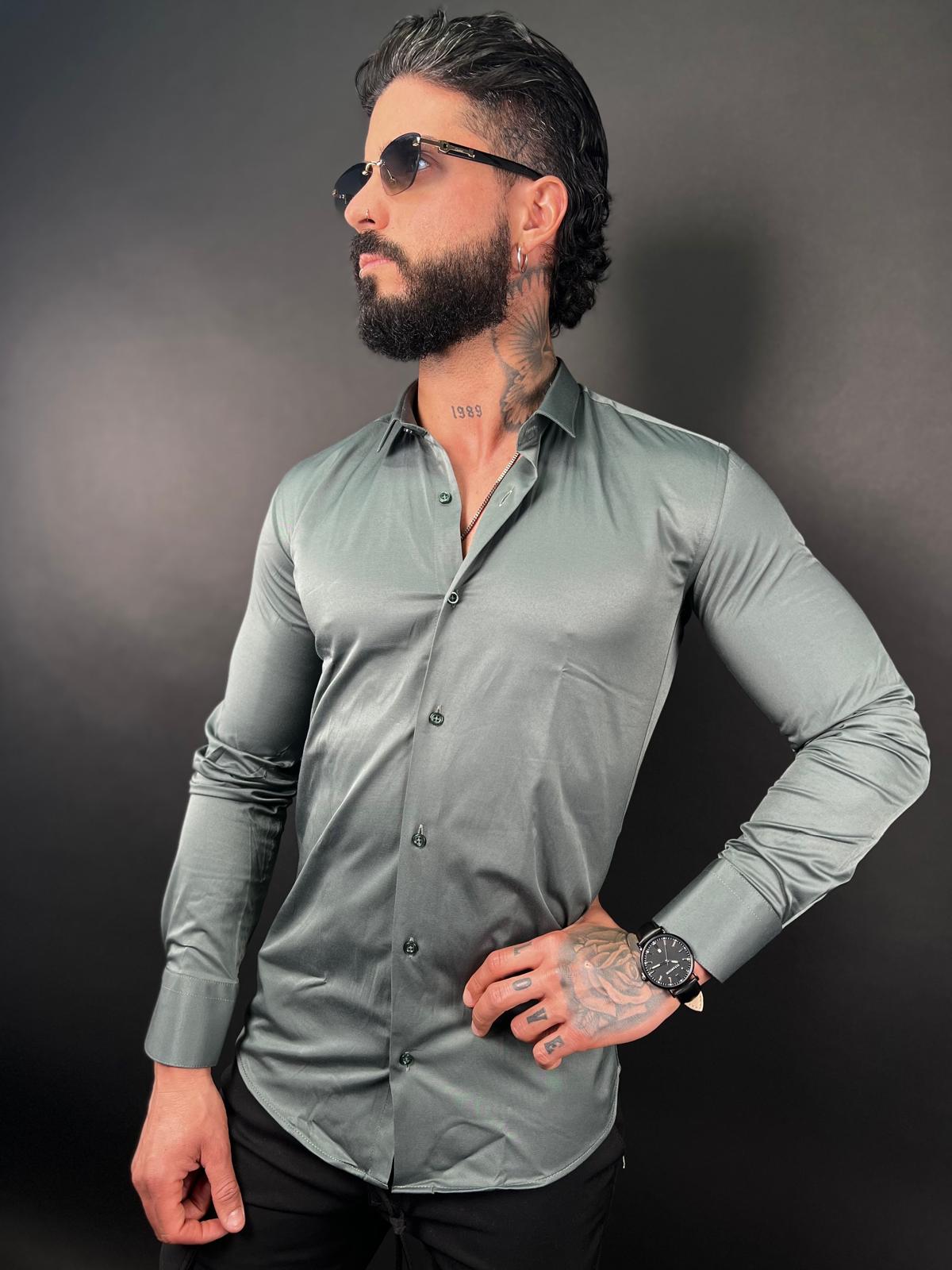 Slim Fit Satin Dress Shirt, SWAG69 men's, photo 13