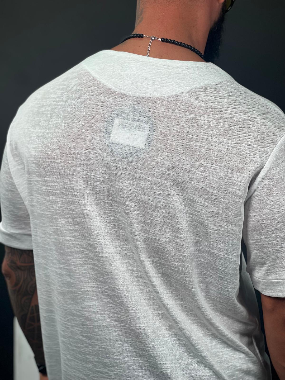 Linen Chinese collar button-up shirt-Mielo Collection