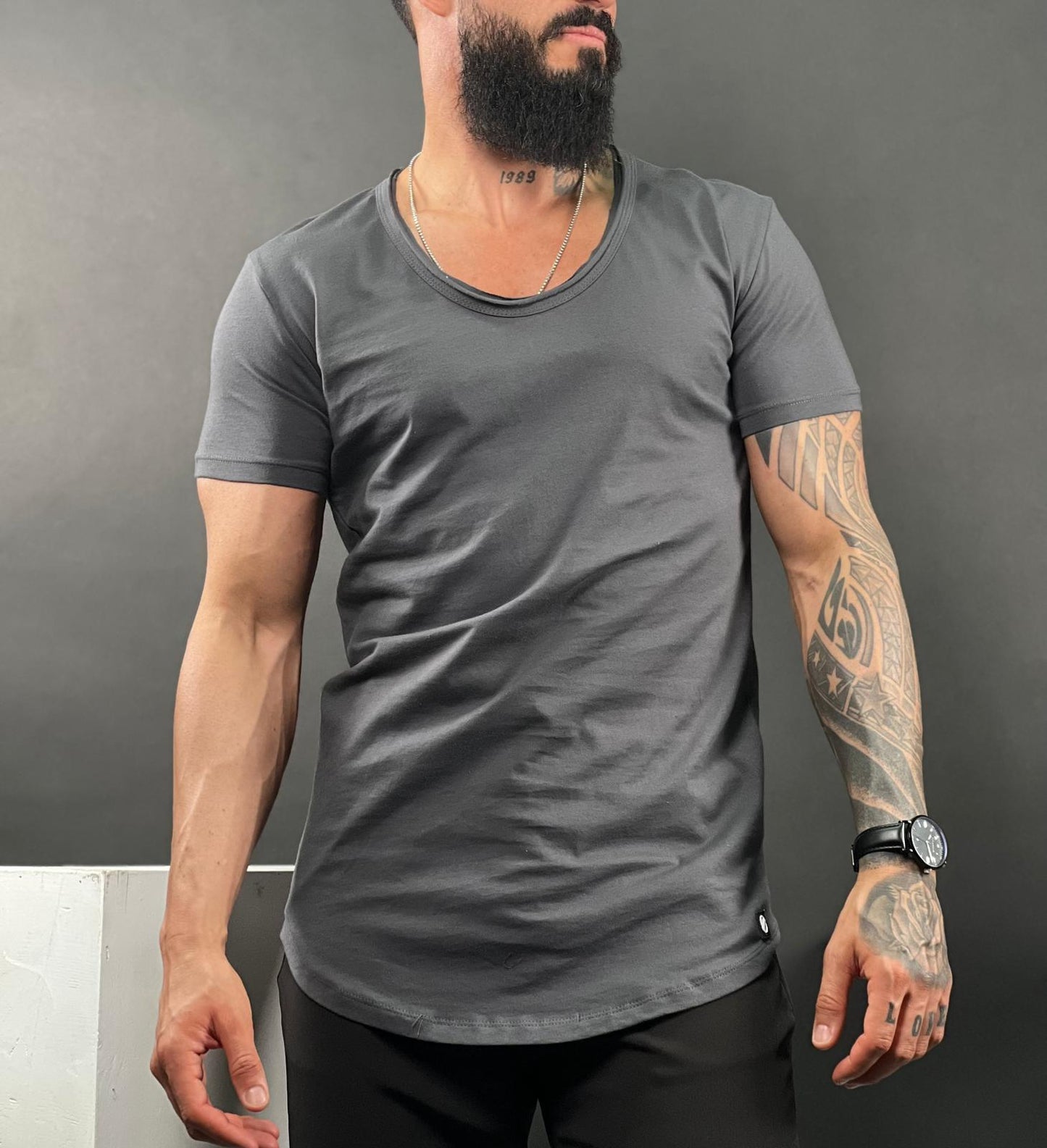 Smooth Cotton Crew Neck Shirt