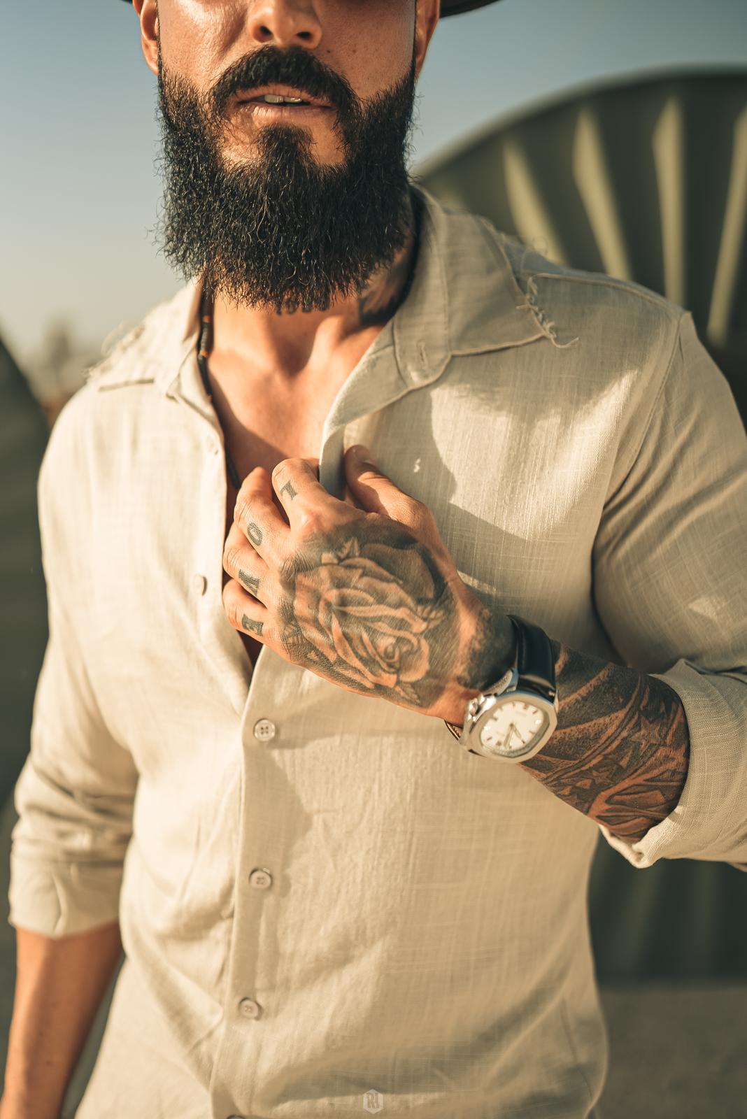 Linen Button-Up Shirt with Long Sleeves - Ward Collection