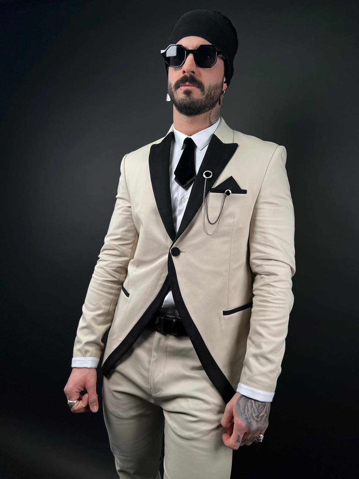 SWAG69 Velvet Accent Suit, jacket front view