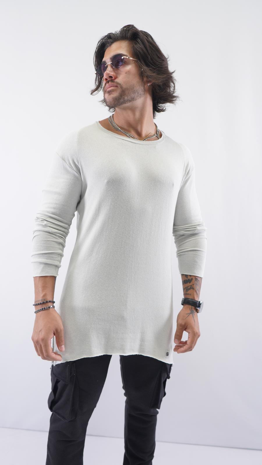 SWAG69 Nina lightweight long sleeve shirt, open collar, White/Khaki/Beige - photo 10